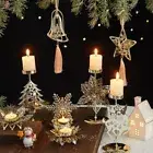 Xmas Tree Elk Candlesticks Decor Metal Tealight Holder For Xmas Table Decor