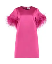 Feather detail dress XS Pink