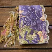 Fairy Themed Junk Journal Purple Glittery Sparkly Nature Grungy 5 Signatures