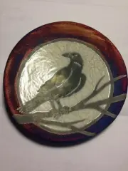 Raven Plate Raku Pottery 5.5" NEW