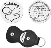 [Guqqeuc] Inspirational Gifts for Girls Boys Inspiring Keychain Birthday Gifts for Son Daughter Motivational Gifts for Teens Pocket Hug Token Keyrings Long Distance Relationship Gifts for Friends