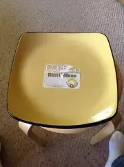 New Corelle Hearthstone Square Plate, 11.5 X 11.5. Turmeric Yellow.