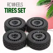 4pc 1/10 RC Rally Car Rubber Wheels Tires For Tamiya TT-01 TT-02 TT01E XV02 DF03