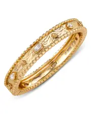 Capucine De Wulf Berry Cubic Zirconia Classic Hinged Bangle Bracelet