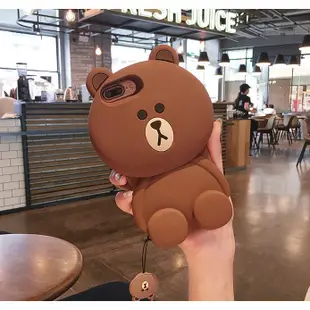 【限時特賣】line 熊大Brown iphone手機殼 保護殼 保護套 手機套 軟殼 防摔 軟殼 矽膠 搭配同款掛繩