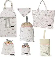 COLORFUL CANDY STYLE NT607100 Kindergarten Entrance School Entrance 6-Piece Set, Lesson Bag, Quilting (with Gusset), Shoe Case, Drawstring Bag, Gymnastics Clothing Bag, Lunch Bag, Cup Bag, Small