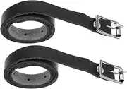 NAMOARLY Sturdy Pu Stainless Steel Spurs Straps Boot Spurs Women's Spurs for Western Boots Equestrian