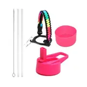 Pink 32oz 40oz Cup Universal Set Large Mouth Space Flask Sports Bottle Straw Cover Silicone Suitable For Hydro Flask Series Stainless Steel Cups