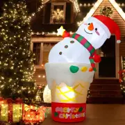 6 FT Christmas Inflatables Snowman Outdoor Decorations, Blow Up Christmas Ice...
