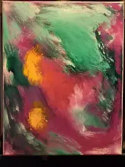 ARTIST ORIGINAL ONE OF KIND ABSTRACT MODERN PAINTING #23 ACRYLIC CANVAS 11 X 14
