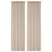 ROSENROBINIA sheer curtains, 1 pair, beige/with heading tape, 145x250 cm