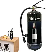 Whisky Bottle Holder, Novelty Bar Wine Rack, Wine Storage for Firefighters, Fire Extinguisher Wine Holder, Iron Wine Bottle Storage, Firefighter Themed Bar Decor, Wine Storage for Whisky Lovers