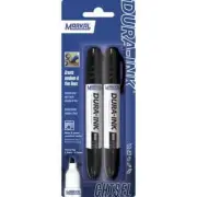 Markal Dura-Ink #55 Chisel Tip Black Marker - 2 Pack Industrial Strength