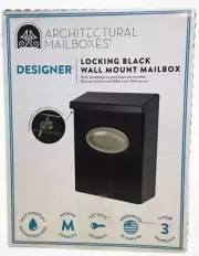 ARCHITECTURAL MAILBOXES DESIGNER Locking Black Wall Mount Mailbox