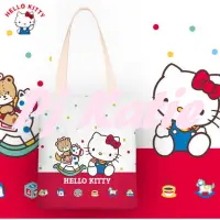 在飛比找蝦皮購物優惠-Sanrio-hello kitty 三麗鷗 拉鏈 帆布袋 