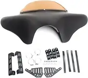 FINMOKAL Front Outer Batwing Fairing Windshield Kit Compatible witih Harley Dyna Touring Road King Softail Fat Boy Heritage Classic YamahaV Star Suzuki Boulevard