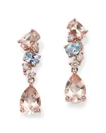 Bloomingdale's Fine Collection Morganite, Aquamarine, & Diamond Drop Earrings in 14K Rose Gold
