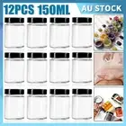 12x Small Food Grade Glass Jars 150ml Mini Spice Jam Storage Air Tight Container