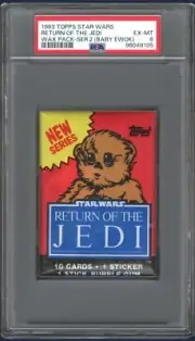 1983 Topps Star Wars - Return of the Jedi Series 2 Wax Pack - Baby Ewok PSA 6