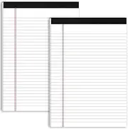 DORFAS Legal Pad 8.5 x 11.75 inch Wide Ruled 2 Pack, Lined Note Pad White Paper 21lb, Notepads 30 Sheets Per Writing Pads
