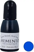 Tsukineko 1/2 Fluid Ounce Memento Fade-Resistant Water-Based Dye Inker, Danube Blue