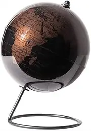 Classic Vintage World Globe with Metal Stand - Educational Ocean Globe for Home & Office Decor(Black)