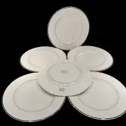 Set 6 Mikasa Ultima+ HK 301 -201 CAMEO PLATINUM 10-3/4" Dinner Plates NEW silver