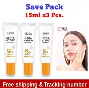 3 X SEWA Ultra Hybrid Sunscreen SPF50+ PA++++ Blue Light Protect 15 ml