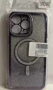 iPhone 15 Pro Max Gradient Purple Glitter Plastic Case *