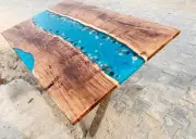 Resin Epoxy Table, Epoxy Coffee Table, Resin Center Table, Live Edge Wood Table
