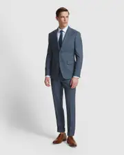 Byron Wool Check Suit Jacket Peak Lapel