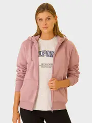 Womens Sherpa Fleece Zip Through Hoodie