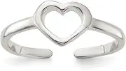 [JewelryWeb] 925 Sterling Silver Polished Love Heart toe ring 1.75mm Wide