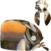 [YTYVAGT] Scrub Caps Women,Scrub Hats Suitable for Women,Animal Tiger Stone Forest