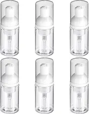 6 PCS Foam Pump Bottles, Empty Refillable Foam Dispenser 1oz/30ml Empty Foam Pump Bottle Portable Travel Size Foaming Dispenser Clear Plastic Foaming Soap Bottle for Hand Lotion Shampoo Lotion