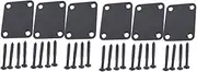 ifundom 6 Pcs Guitar Neck Joint Plate Neck Connecting Board Bass Neck Plate Electric Guitar Hardware Electric Guitar Neck Board Guitar Neck Joint Board Guitar Joint Guitar Neck Plate Black