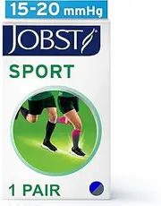 Jobst Unisex Sport Knee High 15-20 mmhg Athletic Compression Socks, X-Large, Blue/Grey