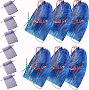BRILISLE Crab Trap Bait Bags 6 Pieces 12 Pieces Set with Stainless Locker for Crab Catfish crawfis Lobster,Crab Bait Bags Lobster Pots Bait Bags