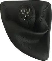 ZAPYVET for, 1 Series X1 E81 E82 E87 E88 Left Hand Driving LHD 5speed 6speed Car Shift Knob Gear Knob with Leather Boot Car Gear Shift Knob(5speed)