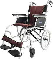 Aluminium Alloy Folding Wheelchair with Handbrakes and Foldable Backrest Sport Manual Wheelchair for Elderly, Support 220lb