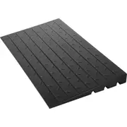 Rubber Threshold Ramp, 7.62 cm Rise Threshold Ramp Doorway, 3 Channels Cord Cover Rubber Solid Threshold Ramp, Rubber Angled Entry Rated 997.9 kg Load Capacity for Wheelchair and