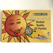 Vintage Sakura Junior Artist Oil Pastels Assorted Colors Set of 50 Cray-Pas