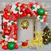 Bonropin Christmas Balloon Garland Arch kit with Xmas Red Gold White Green Go...