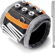 HORUSDY Magnetic Wristband with Pick Up Tool, for Dad, with Strong Magnets for Holding Screws, Nails, Drilling Bits, Tool
