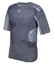 Adidas Techfit Ironskin Men's 5 Pad Short Sleeve Football XL Shirt Onix
