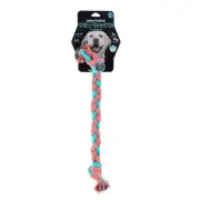 Paws & Claws Pet Dog 50cm Braided Rope/Rubber Plaited Interactive Tugger Toy