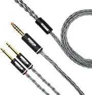 NOBUNAGA Labs Hiei NLC-HEI (0.17 inch (4.4 mm) 5 Pole Balanced/0.14 inch (3.5 mm) 2 Poles x 2) Copper Silver Alloy Conductor Lead Cable