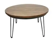 CR Malibu Coffee Table with Timber Top & Metal Legs
