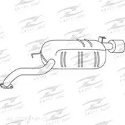 Redback Mufflers Bolt-On to suit Hyundai Santa Fe Wagon 2.7L Petrol DOHC 24V RHS Muffler May06 - M0158