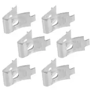 6 Pcs Stainless Steel Partition Bracket Shelf Clips for Bookshelf Clamp